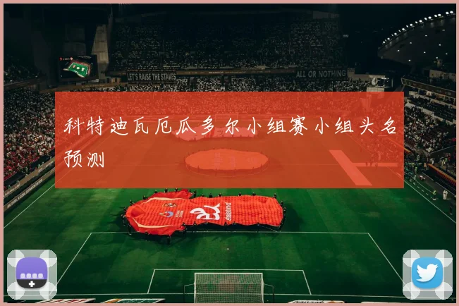 科特迪瓦厄瓜多尔小组赛小组头名预测